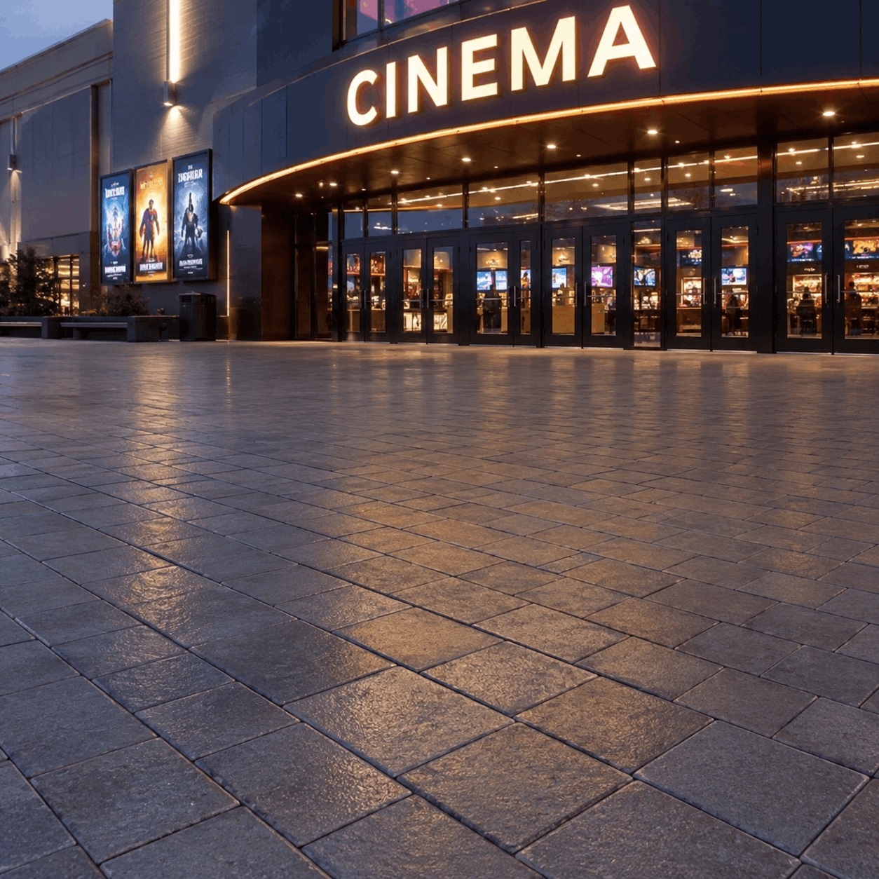 Тротуарные плитки в больших кинотеатрах